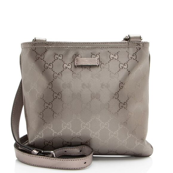 Gucci Metallic GG Imprime Flat Messenger - Picture 1 of 14
